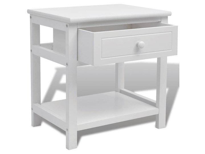 vidaXL Szafka nocna, drewniana, biała Płyta MDF Wysokość 42 cm Szerokość 40 cm Głębokość 29 cm Płyta laminowana Nocne Drewno Uniwersalne Kategoria Szafki i regały