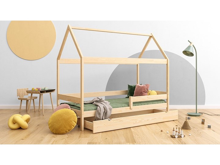 Drewniane łóżko DOMEK PLUS 200 x 90 Drewno Domki Rozmiar materaca 90x200 cm
