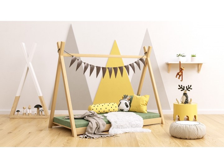 Drewniane niskie łóżko TIPI 190 x 80 Rozmiar materaca 80x190 cm Drewno Kategoria Łóżka dla dzieci