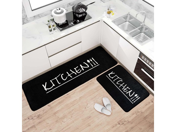Dywan do Kuchni Kitchen 9 Czarny-Szary