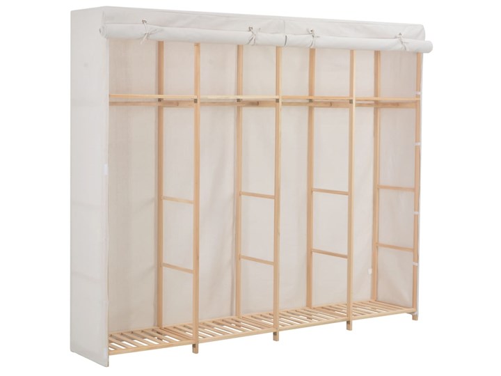 vidaXL Szafa, biała, 200x40x170 cm, materiałowa Tworzywo sztuczne Głębokość 40 cm Tkanina Drewno Kolor Biały