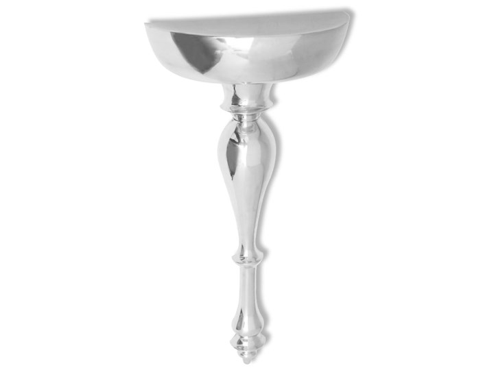 vidaXL Półka/Stolik konsola ścienna z aluminium 35x17x81 cm, srebrna Z półką Kolor Srebrny