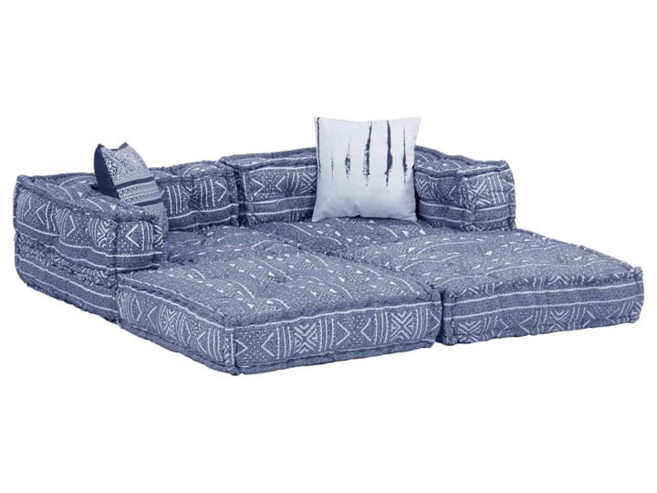 vidaXL Puf modułowy, 2-osobowy, indygo, tkanina Szerokość 140 cm Pomieszczenie Pokój nastolatka Głębokość 140 cm Modułowe Nóżki Bez nóżek