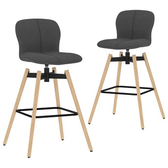 vidaXL Obrotowe krzesła barowe, 2 szt., ciemnoszare, tkanina