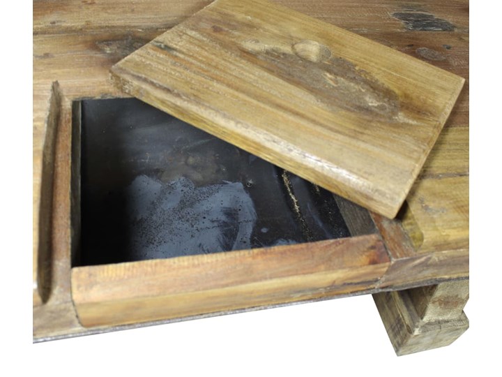 vidaXL Stolik kawowy z litego drewna z odzysku, 90x50x35 cm Drewno Szerokość 50 cm Długość 90 cm Metal Styl Vintage