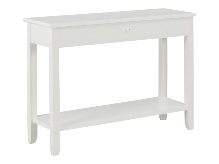 vidaXL Stolik konsola, biały, 110 x 35 x 80 cm, drewniany Szerokość 110 cm Sosna Płyta MDF Drewno Z półką Głębokość 35 cm Z szufladą Kategoria Konsole