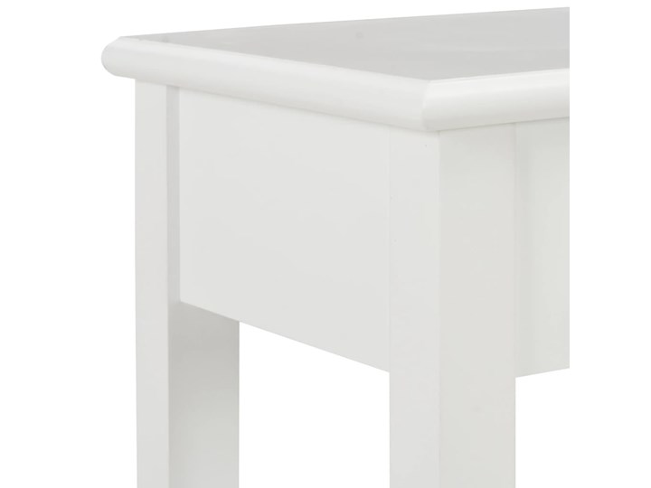 vidaXL Stolik konsola, biały, 110 x 35 x 80 cm, drewniany Drewno Z szufladą Płyta MDF Szerokość 110 cm Głębokość 35 cm Z półką Sosna Kategoria Konsole