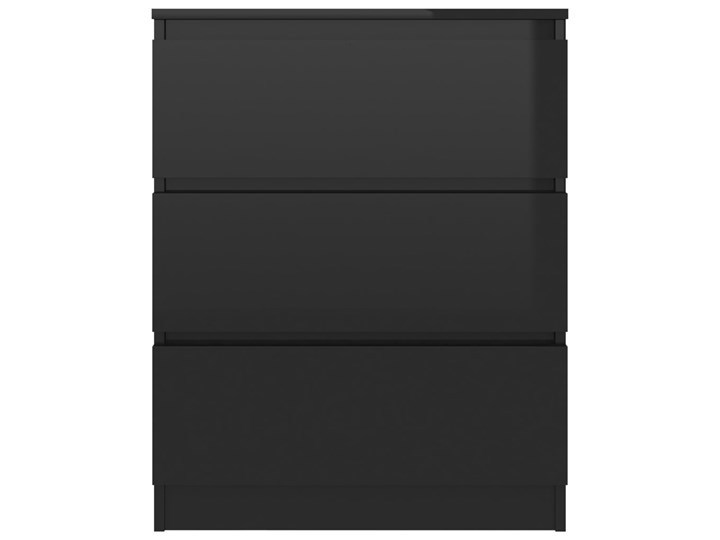 vidaXL Komoda, czarna na wysoki połysk, 60 x 33,5 x 76 cm, płyta wiórowa Z szufladami Szerokość 105 cm Płyta MDF Kolor Czarny