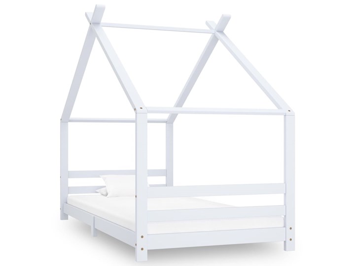 vidaXL Rama łóżka dziecięcego, biała, lite drewno sosnowe, 90 x 200 cm Domki Płyta MDF Rozmiar materaca 90x200 cm