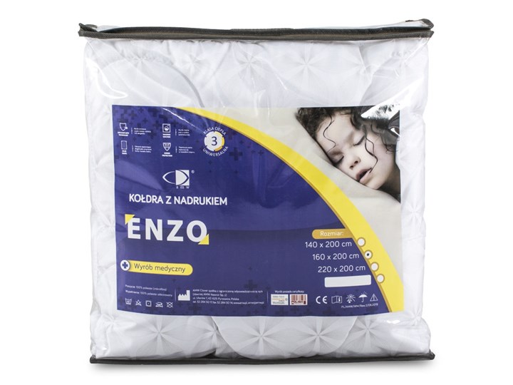 Kołdra Medical Biała - 2 x 2.20 m Syntetyczna 200x220 cm Kolor Biały
