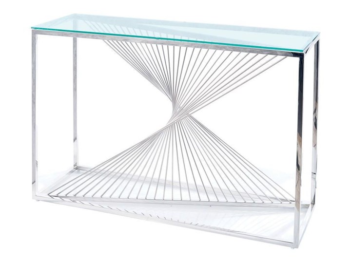Konsolka Flame C 120X40 Srebrna / Transparentna