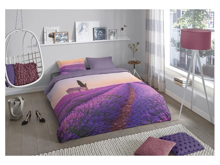 Komplet pościeli "Lavender" w kolorze fioletowym z mikrofibry 140x200 cm 200x200 cm 135x200 cm Bawełna syntetyczna 155x220 cm Mikrofibra 200x220 cm Poliester Kategoria Komplety pościeli