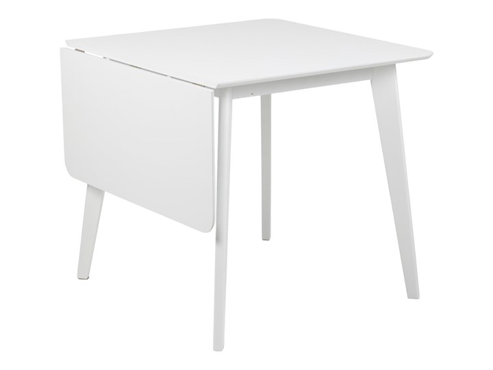 Stół rozkładany biały drewniane nogi kauczuk 80-120x80 cm