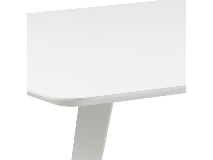Stół rozkładany Roxby 80-120x76 cm biały Drewno Płyta MDF Kształt blatu Prostokątny