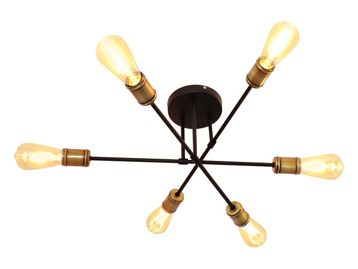 Lampa przysufitowa sześciopunktowa CAMBRIDGE W-2022/6 BK+AB/H Metal Styl Skandynawski Styl Nowoczesny