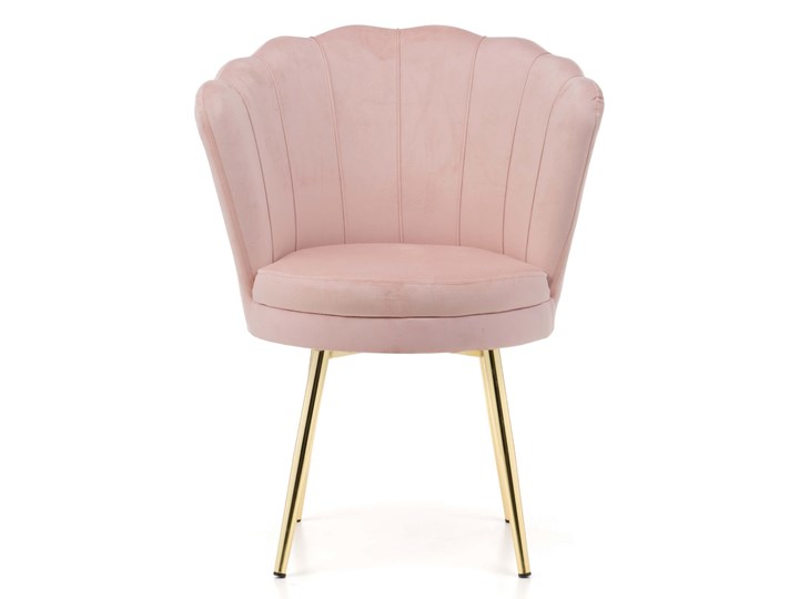 Krzesło muszelka beżowe GAMZE welur #10, złote nogi Tkanina Metal Tworzywo sztuczne Rodzaj(n) Krzesła