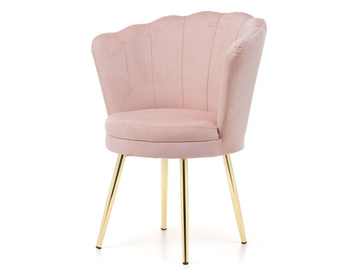 Krzesło muszelka beżowe GAMZE welur #10, złote nogi Tworzywo sztuczne Metal Tkanina Kategoria Krzesła kuchenne