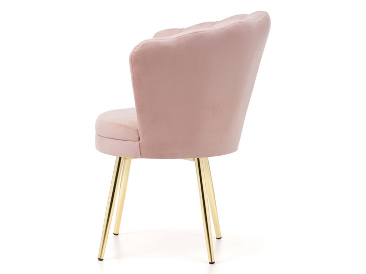 Krzesło muszelka beżowe GAMZE welur #10, złote nogi Tkanina Tworzywo sztuczne Metal Rodzaj(n) Krzesła