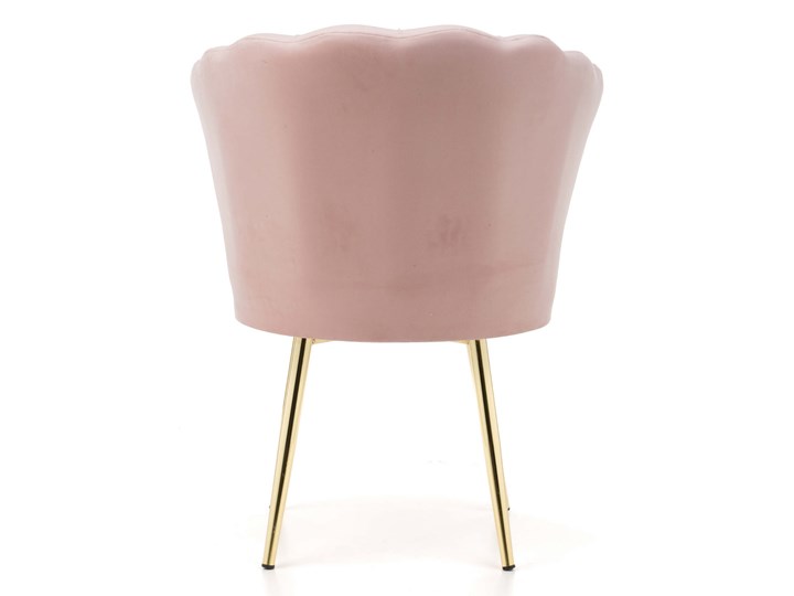 Krzesło muszelka beżowe GAMZE welur #10, złote nogi Tkanina Styl Nowoczesny Tworzywo sztuczne Metal Pomieszczenie Salon