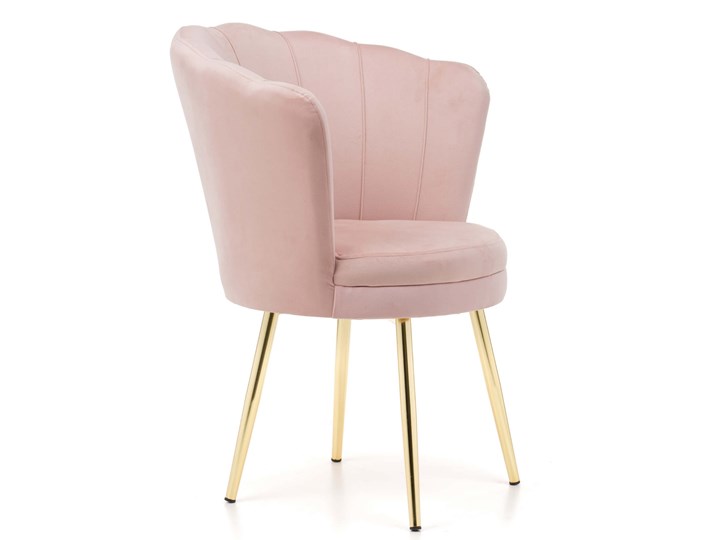 Krzesło muszelka beżowe GAMZE welur #10, złote nogi Pomieszczenie Salon Tworzywo sztuczne Metal Tkanina Styl Nowoczesny