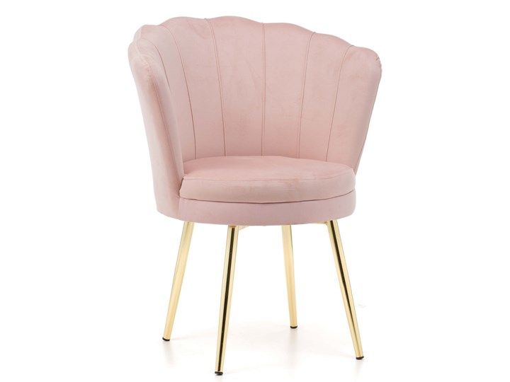 Krzesło muszelka beżowe GAMZE welur #10, złote nogi Tkanina Metal Tworzywo sztuczne Pomieszczenie Salon