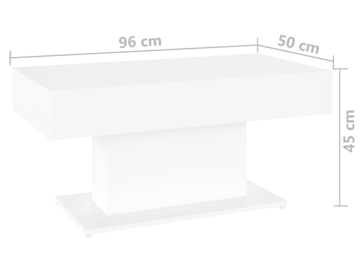 vidaXL Stolik kawowy, biały, 96x50x45 cm, płyta wiórowa Szerokość 50 cm Długość 96 cm Kategoria Stoliki i ławy Funkcje Bez dodatkowych funkcji