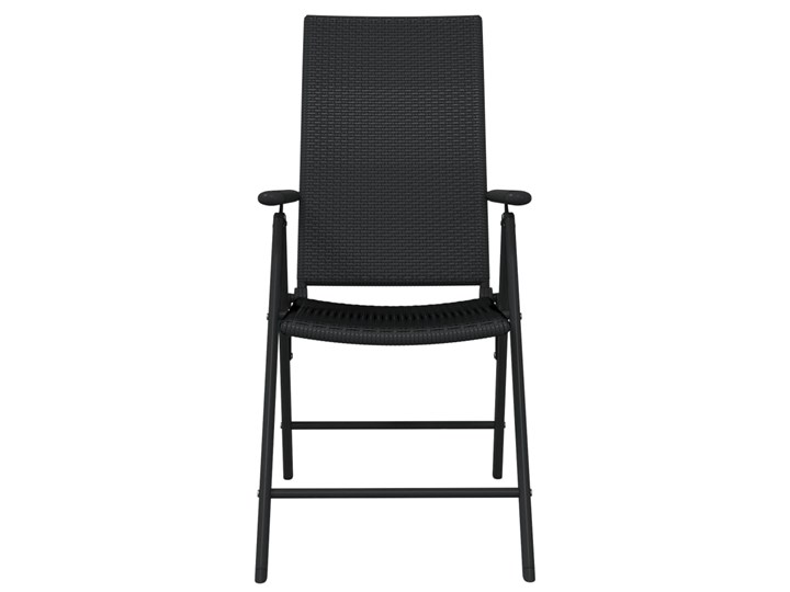 vidaXL 7-częściowy zestaw mebli ogrodowych, czarny Aluminium Stal Rattan Stoły z krzesłami Zawartość zestawu Stolik