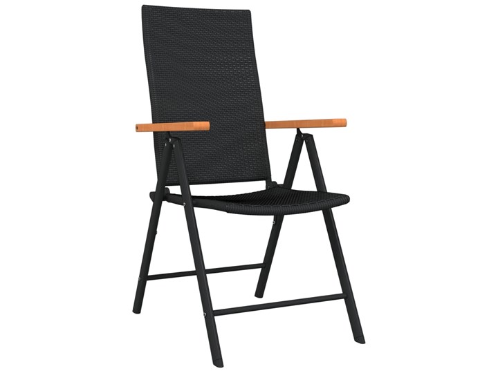 vidaXL 7-częściowy zestaw mebli ogrodowych, czarny Rattan Aluminium Stal Stoły z krzesłami Styl Nowoczesny