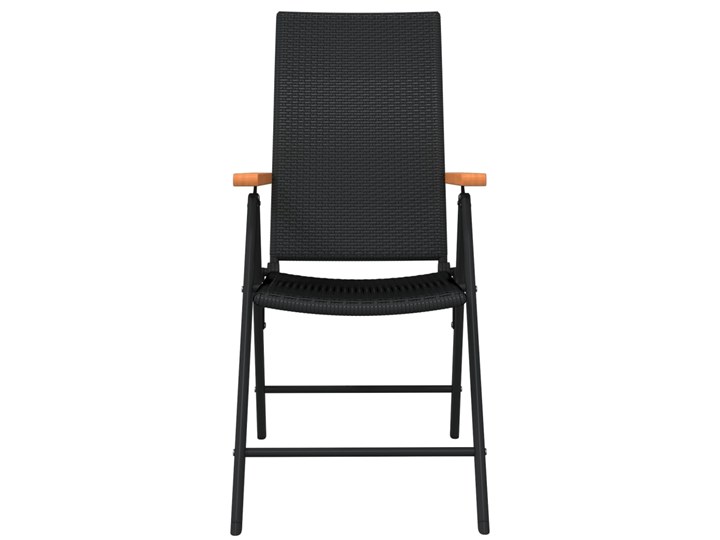 vidaXL 7-częściowy zestaw mebli ogrodowych, czarny Rattan Stal Aluminium Stoły z krzesłami Zawartość zestawu Stolik