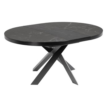 Stół do jadalni rozkładany - vashti - czarny - kamien / ceramika - nowoczesny