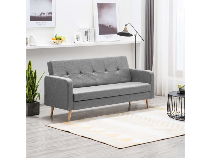 vidaXL Sofa materiałowa, jasnoszara Wersalka Szerokość 174 cm Pomieszczenie Salon Głębokość 73 cm Styl Nowoczesny