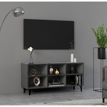 vidaXL Szafka TV, metalowe nóżki, szara, 103,5x30x50 cm