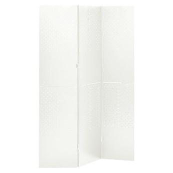 vidaXL Parawan 3-panelowy, biały, 120 x 180 cm, stalowy