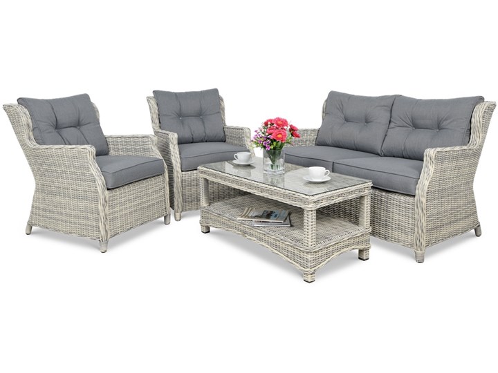 Meble z technorattanu TRIVENTO 2 White Grey