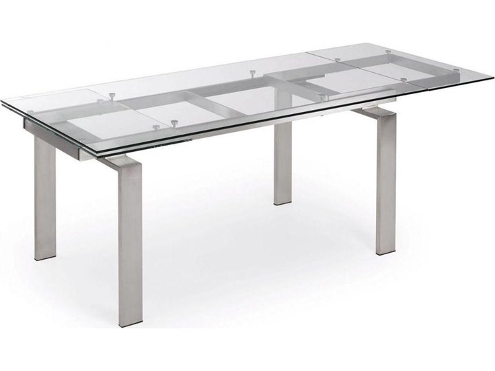 Stół rozkladany Nara przezroczysty 160 (240) x 85 cm Kategoria Stoły kuchenne Stal Szkło Kształt blatu Prostokątny