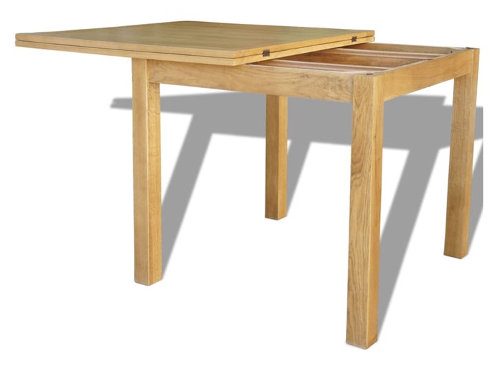 vidaXL Rozkładany stół z drewna dębowego, 170x85x75 cm Płyta MDF Kształt blatu Prostokątny Drewno Pomieszczenie Stoły do salonu