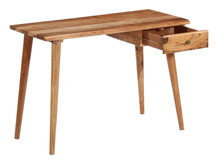 vidaXL Biurko z litego drewna akacjowego, 110 x 50 x 76 cm Szerokość 110 cm Głębokość 50 cm Biurko tradycyjne Drewno Styl Rustykalny