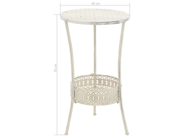 vidaXL Okrągły stolik bistro, styl vintage, metalowy, 40x70 cm, biały Kształt blatu Okrągłe Rodzaj nóg Proste