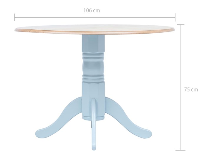 vidaXL Stół szaro-brązowy, 106 cm, lite drewno kauczukowca Płyta MDF Pomieszczenie Stoły do jadalni