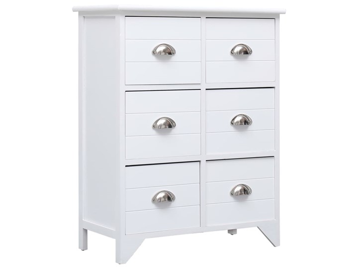 vidaXL Komoda z 6 szufladami, biała, 60x30x75 cm, drewno paulownia Szerokość 105 cm Głębokość 30 cm Szerokość 60 cm Z szufladami Płyta MDF Pomieszczenie Salon