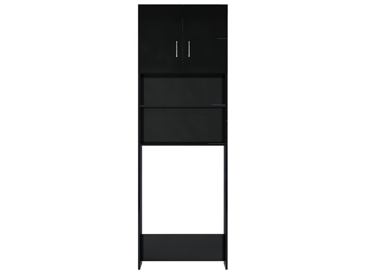 vidaXL Szafka na pralkę, wysoki połysk, czarna, 64x25,5x190 cm Płyta stolarska Głębokość 26 cm Płyta MDF Szerokość 64 cm Kolor Czarny