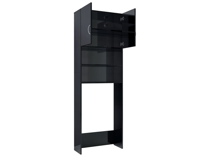 vidaXL Szafka na pralkę, wysoki połysk, czarna, 64x25,5x190 cm Głębokość 26 cm Szerokość 64 cm Płyta stolarska Płyta MDF Rodzaj frontu Drzwiczki