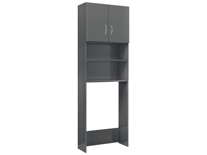vidaXL Szafka na pralkę, wysoki połysk, szara, 64x25,5x190 cm Płyta MDF Szerokość 64 cm Głębokość 26 cm Płyta stolarska Kategoria Szafki stojące