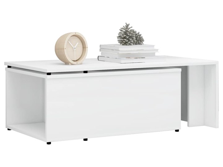 vidaXL Stolik kawowy, wysoki połysk, biały, 150x50x35cm, płyta wiórowa Długość 150 cm Wysokość 35 cm Wysokość 50 cm Funkcje Bez dodatkowych funkcji Szerokość 50 cm Kształt blatu Prostokątne