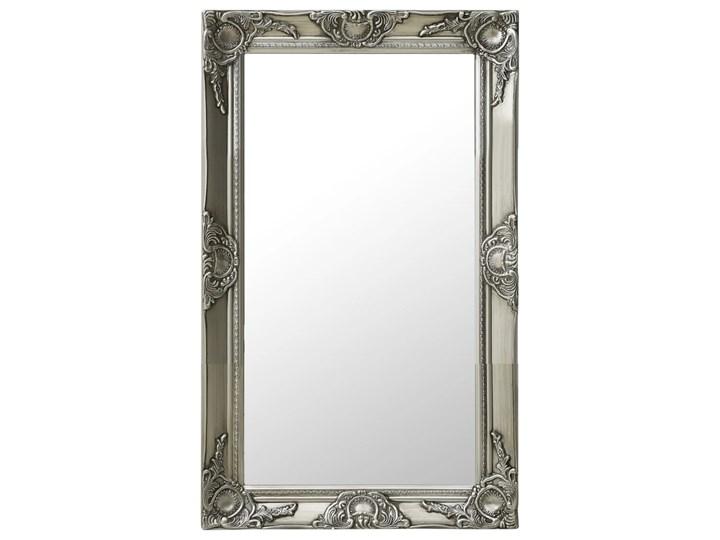 vidaXL Lustro ścienne w stylu barokowym, 50x80 cm, srebrne Kolor Srebrny Prostokątne Pomieszczenie Garderoba