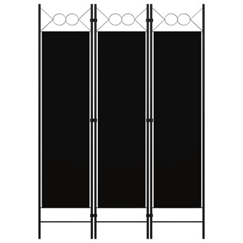 vidaXL Parawan 3-panelowy, czarny, 120 x 180 cm