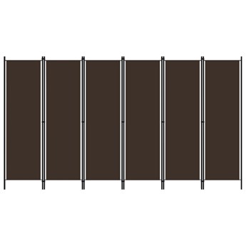 vidaXL Parawan 6-panelowy, brązowy, 300 x 180 cm