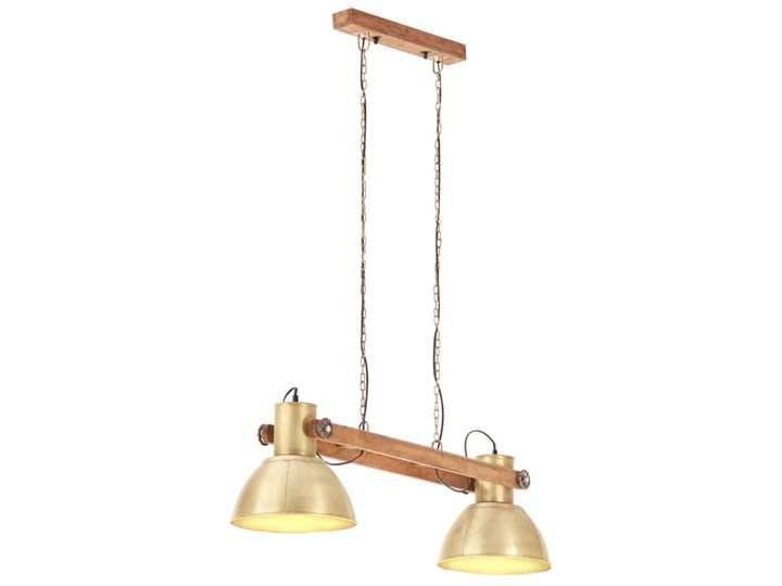 vidaXL Industrialna lampa wisząca, 25 W, mosiężna, 109 cm, E27 Stal Lampa z kloszem Metal Drewno Mosiądz Kategoria Lampy wiszące