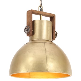 vidaXL Industrialna lampa wisząca, 25 W, mosiężna, okrągła, 40 cm, E27
