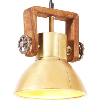 vidaXL Industrialna lampa wisząca, 25 W, mosiężna, okrągła, 19 cm, E27